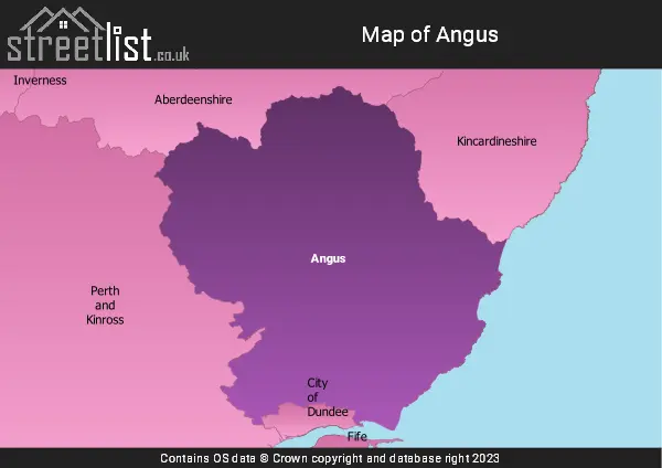 Map of Angus