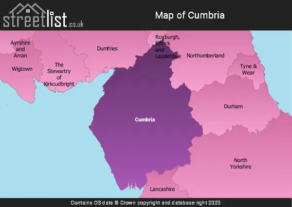 Map of Cumbria