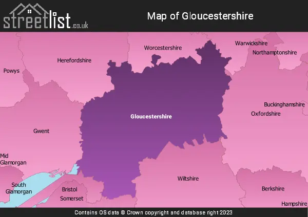 Map of Gloucestershire