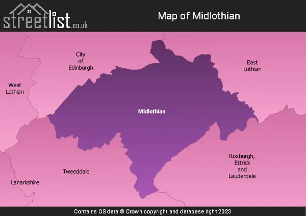 Map of Midlothian