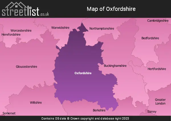 Map of Oxfordshire