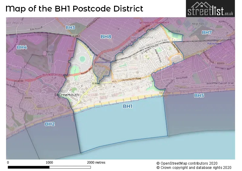 Map of the BH1 and surrounding districts
