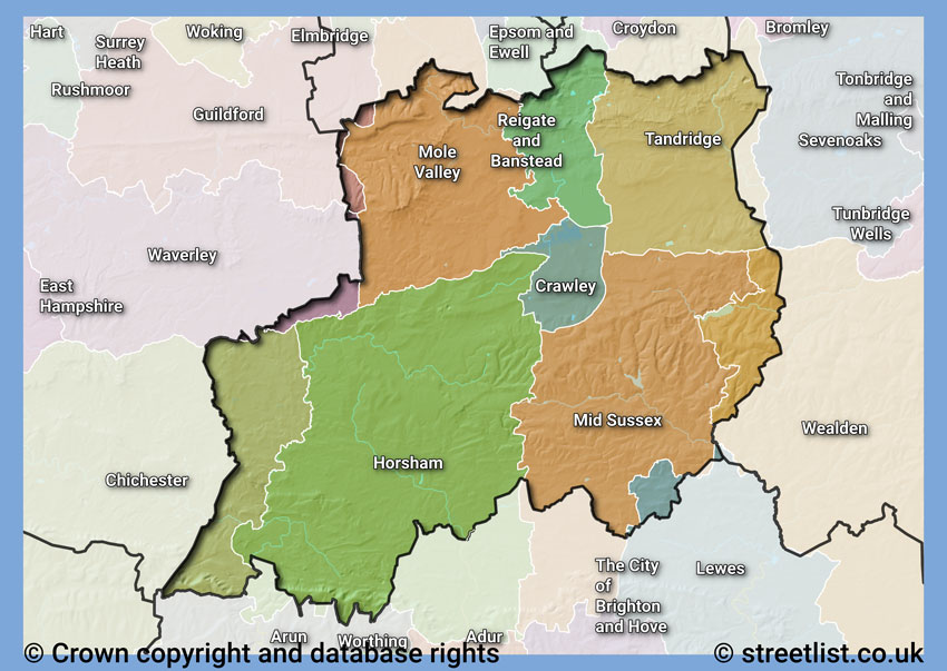 Councils within the RH area