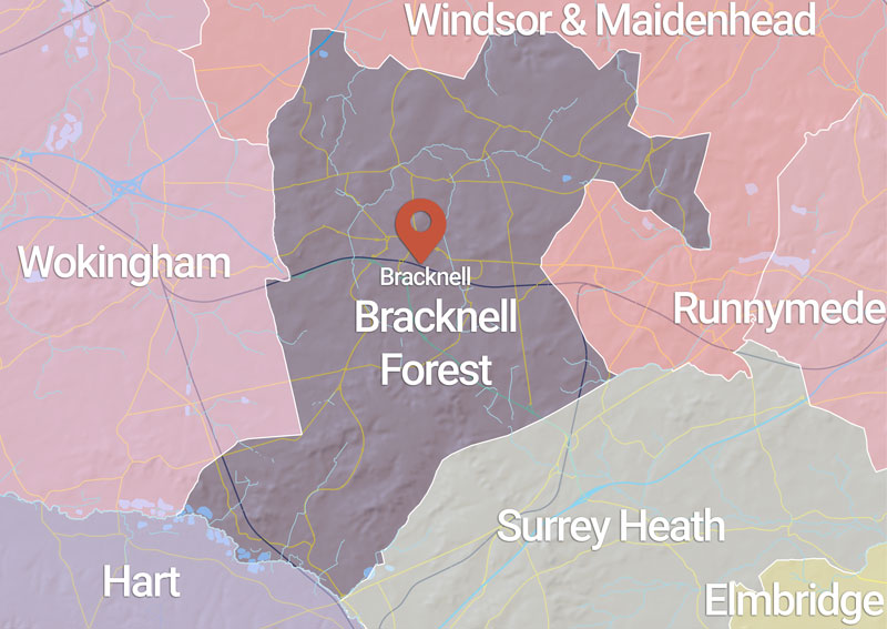 a map of Bracknell Forest (B) Council