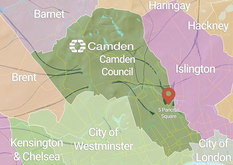 a map of Camden London Boro Council