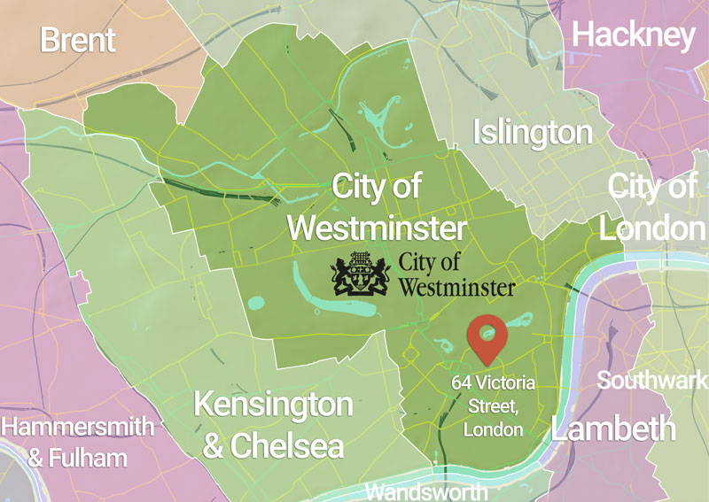 a map of City of Westminster London Boro Council