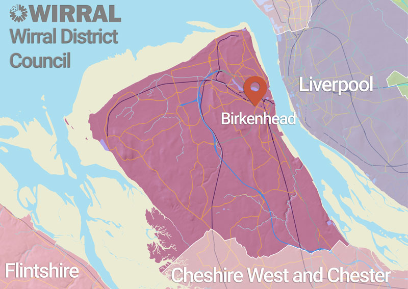 a map of Wirral District (B) Council