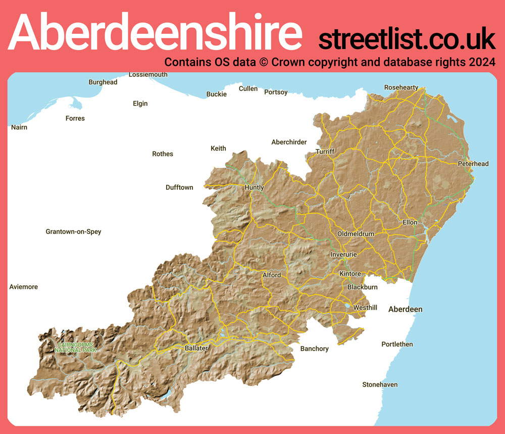 a map of Aberdeenshire