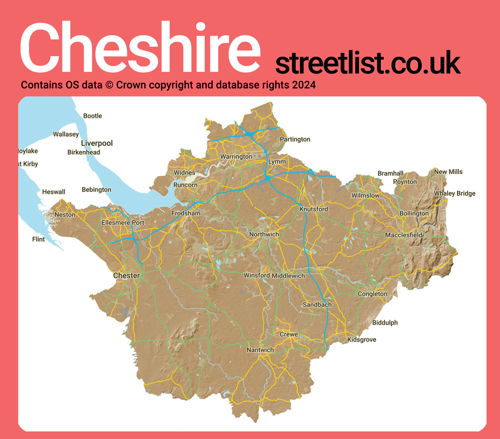 a map of Cheshire