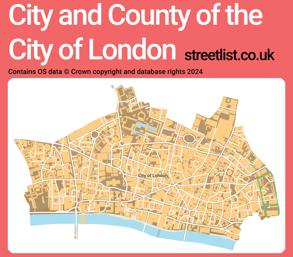 a map of City and County of the City of London