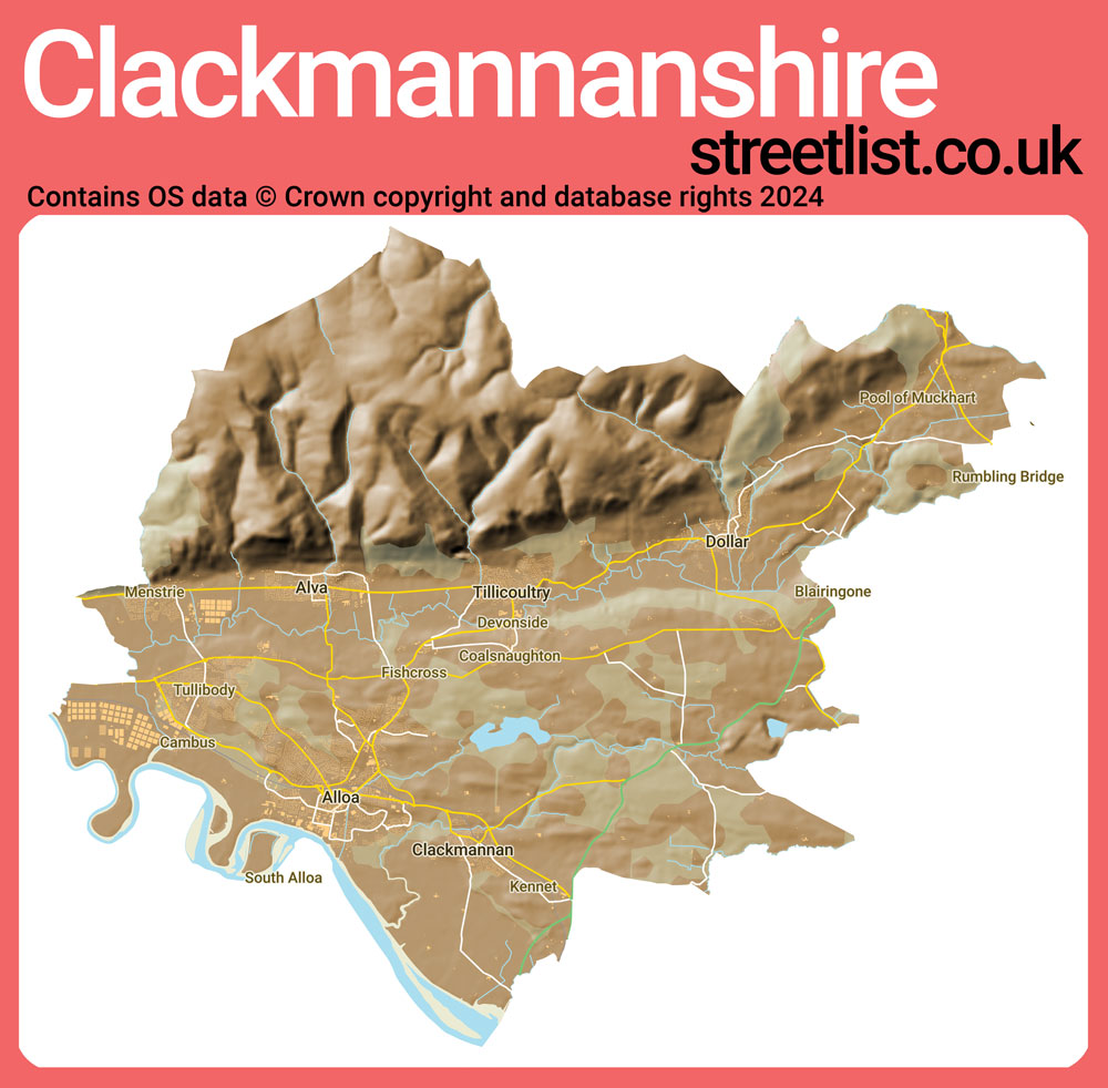 a map of Clackmannan