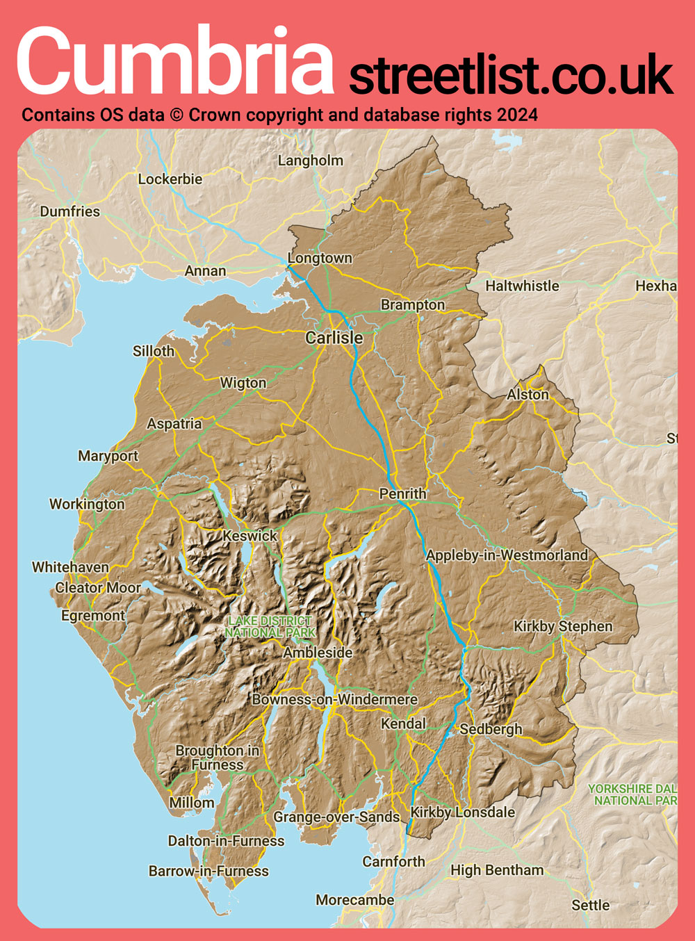 a map of Cumbria