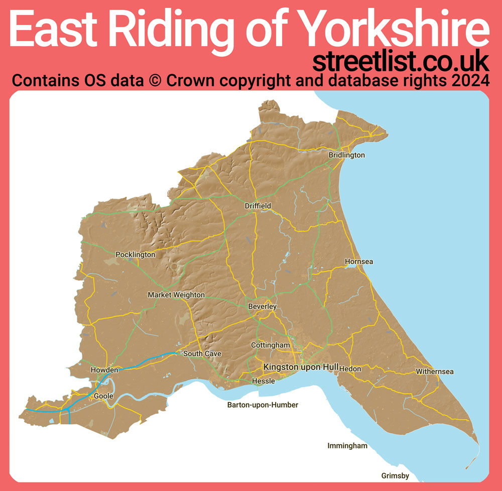 a map of East Riding of Yorkshire