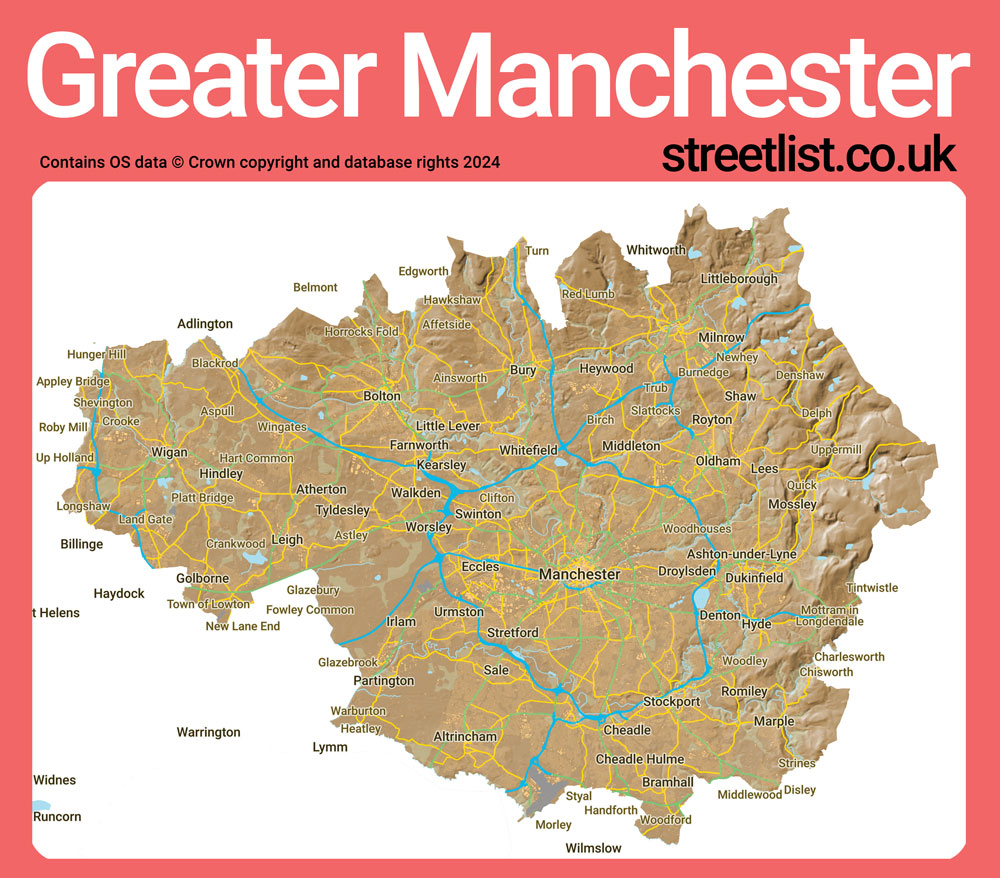 a map of Greater Manchester