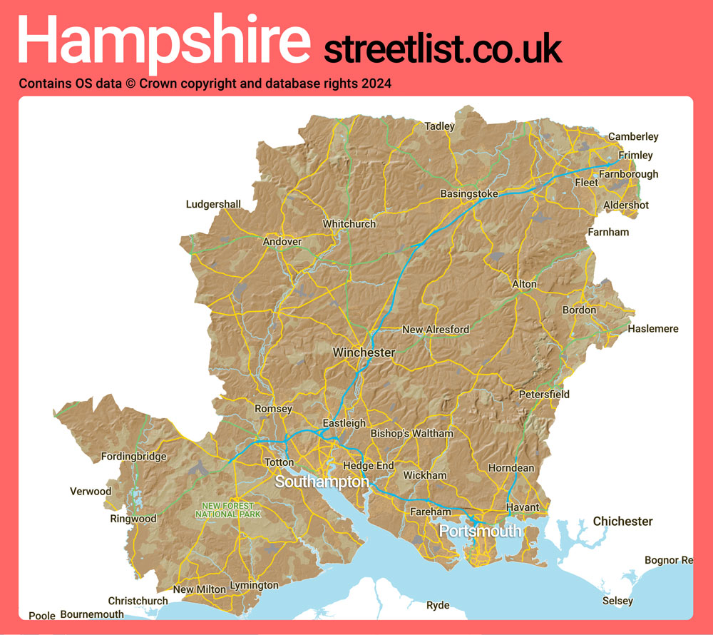 a map of Hampshire