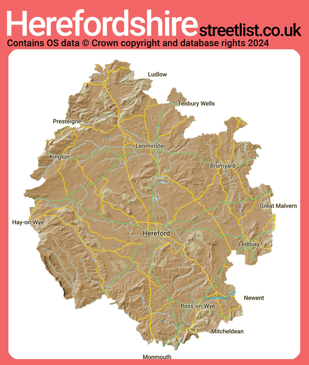 a map of Herefordshire