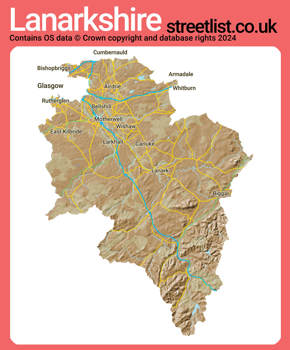 a map of Lanarkshire