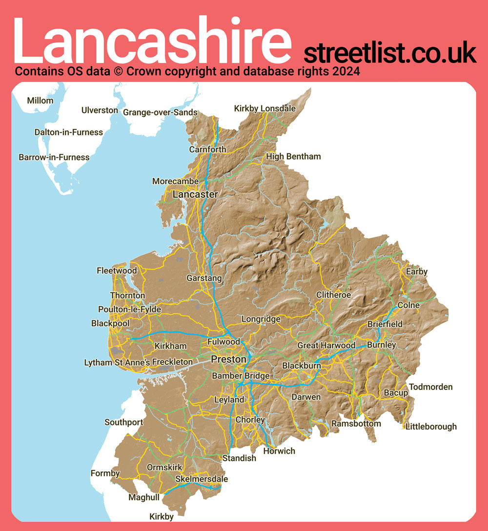 a map of Lancashire