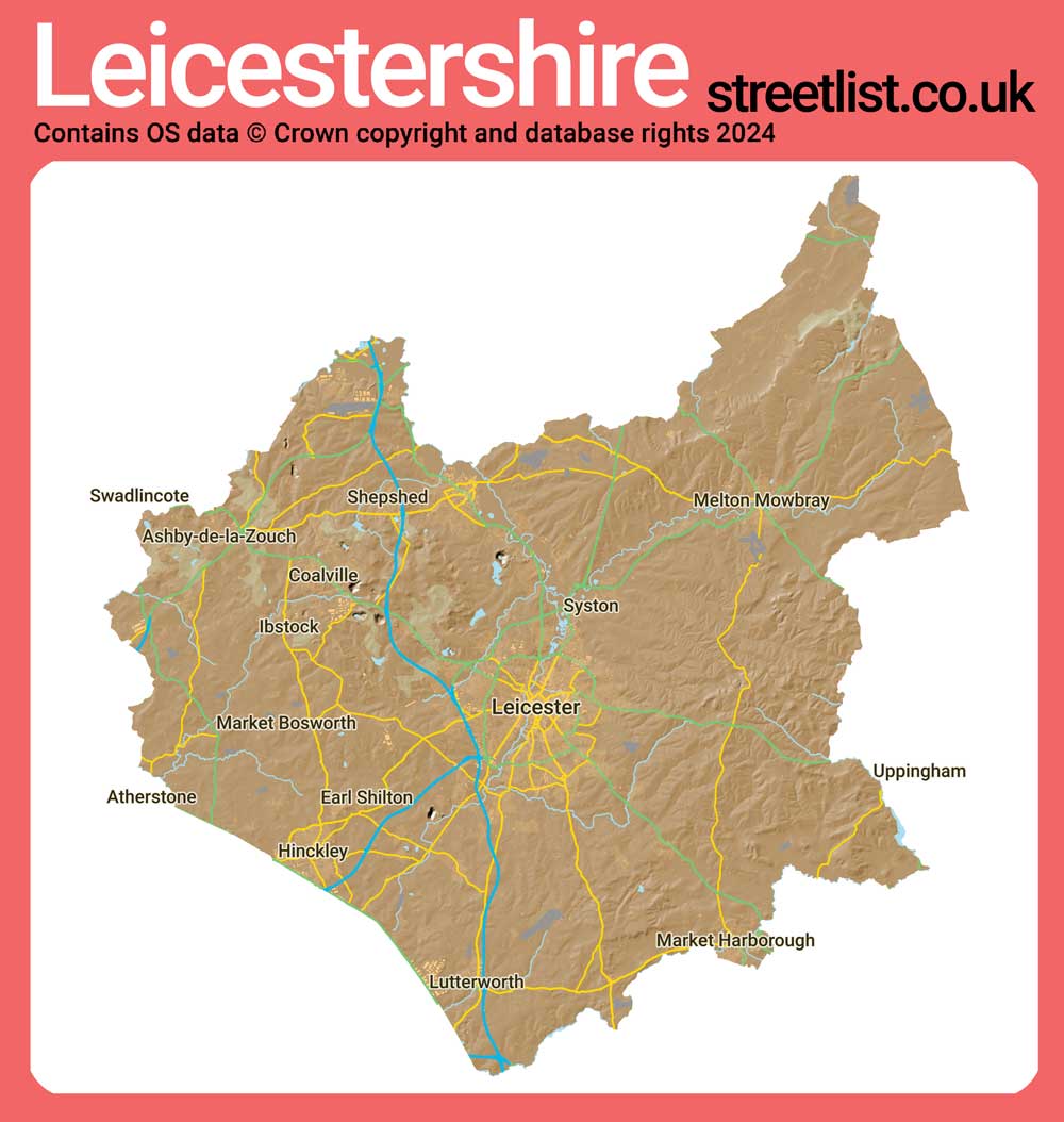 a map of Leicestershire