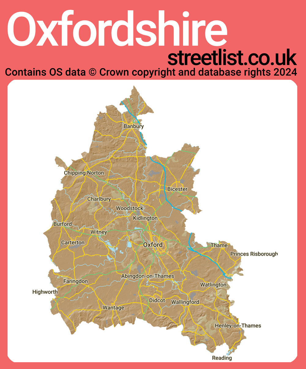 a map of Oxfordshire