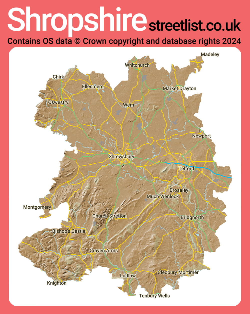 a map of Shropshire