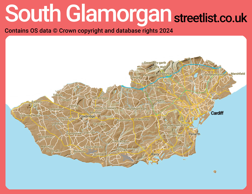 a map of South Glamorgan