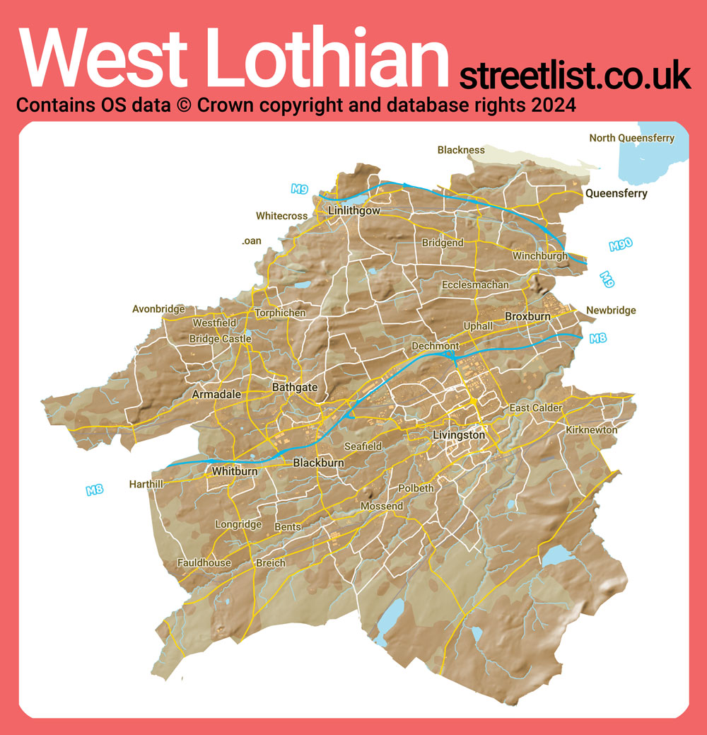 a map of West Lothian