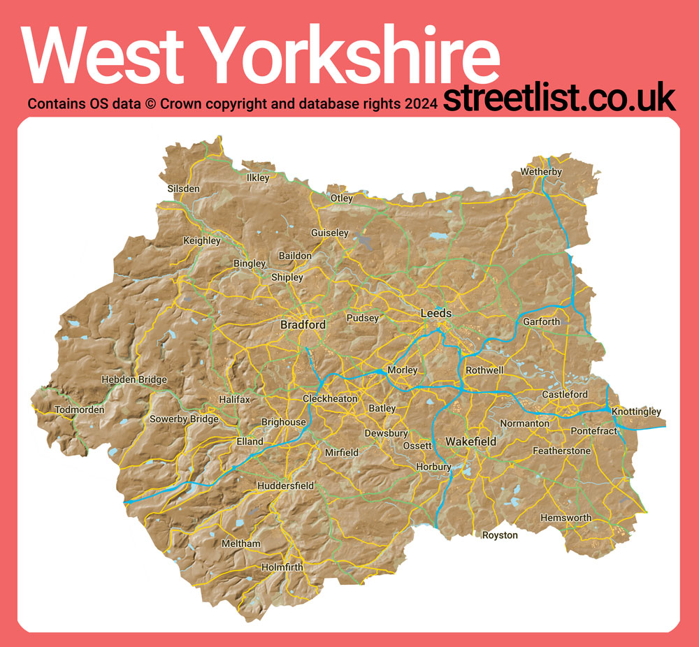 a map of West Yorkshire