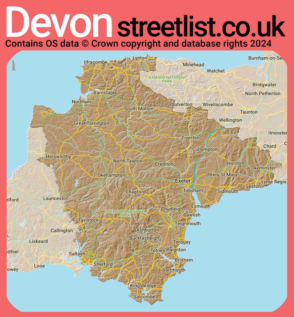 a map of Devon