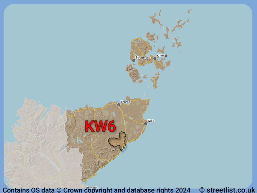 Where the KW6 postcode district lies within the wider  postcode area