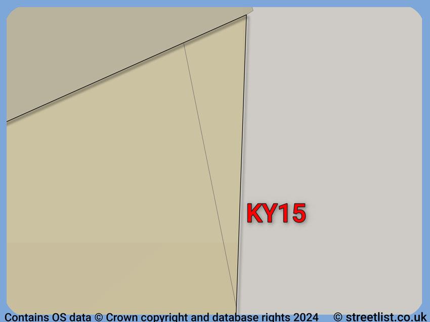 Where the KY15 postcode district lies within the wider  postcode area