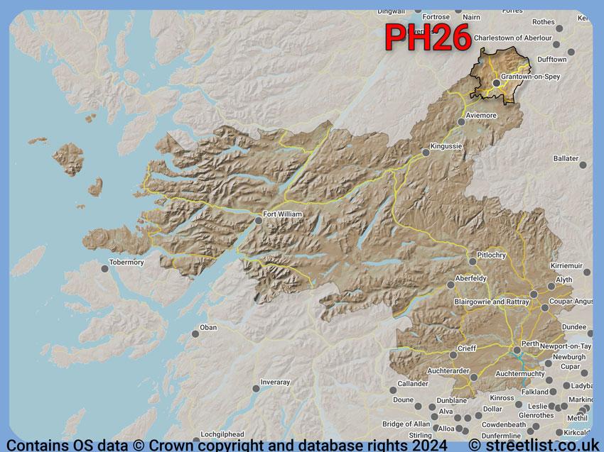 Where the PH26 postcode district lies within the wider  postcode area