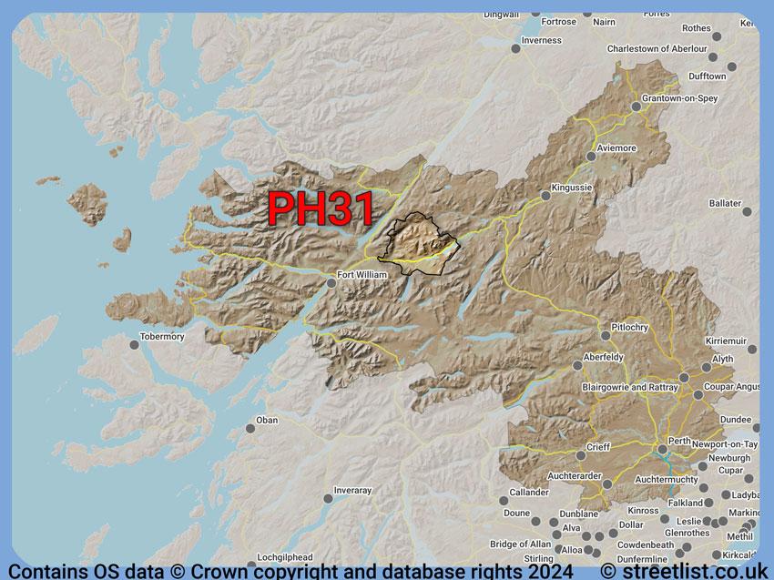 Where the PH31 postcode district lies within the wider  postcode area