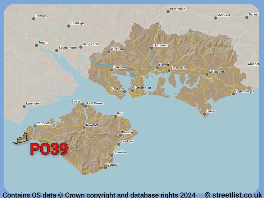 Where the PO39 postcode district lies within the wider  postcode area