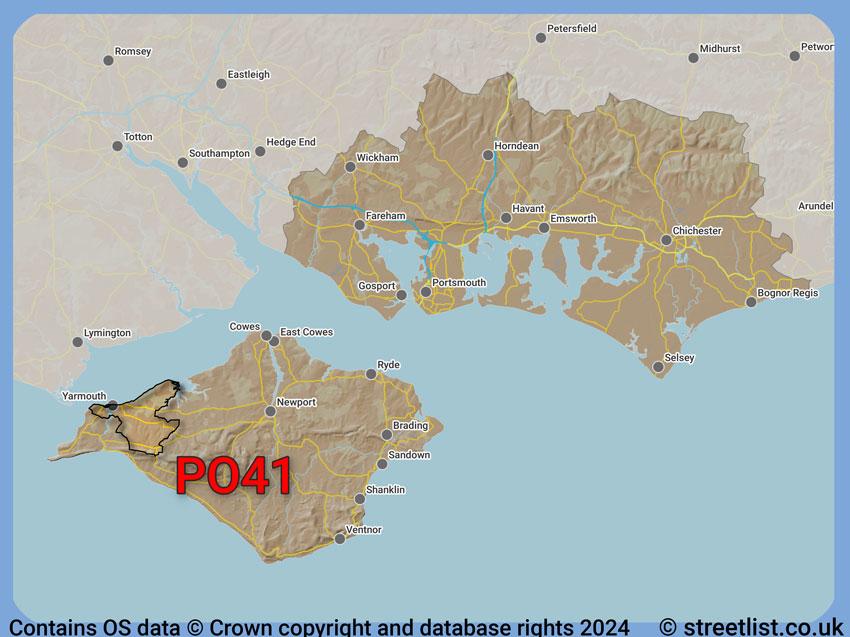 Where the PO41 postcode district lies within the wider  postcode area