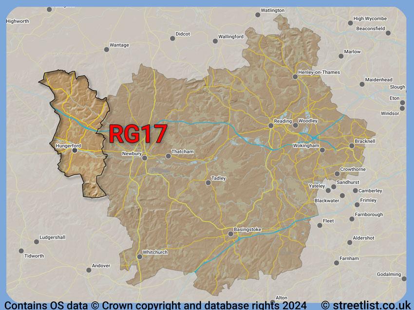 Where the RG17 postcode district lies within the wider  postcode area