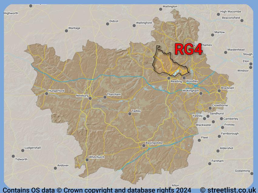 Where the RG4 postcode district lies within the wider  postcode area