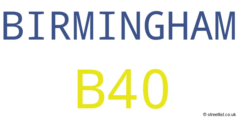 A word cloud for the B40 postcode