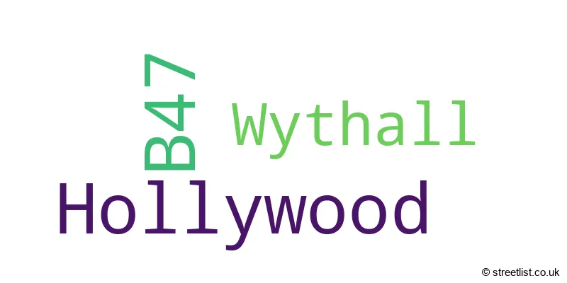 A word cloud for the B47 postcode