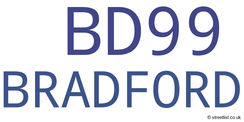 A word cloud for the BD99 postcode