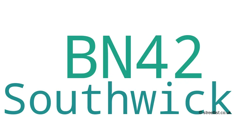 A word cloud for the BN42 postcode