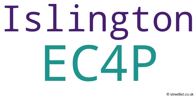 A word cloud for the EC4P postcode