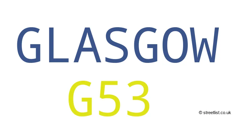 A word cloud for the G53 postcode