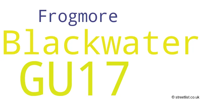 A word cloud for the GU17 postcode