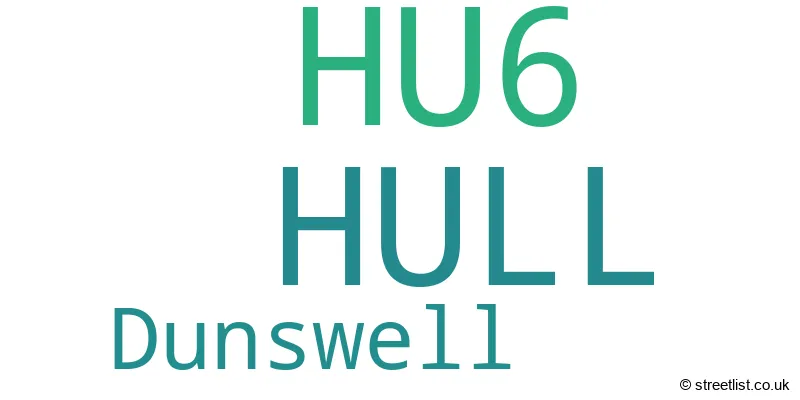 A word cloud for the HU6 postcode