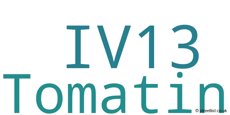 A word cloud for the IV13 postcode