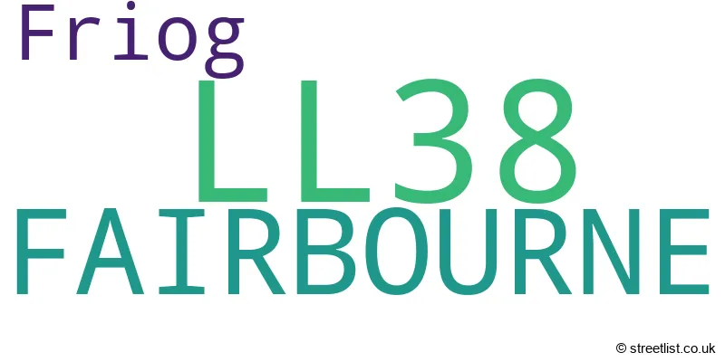 A word cloud for the LL38 postcode