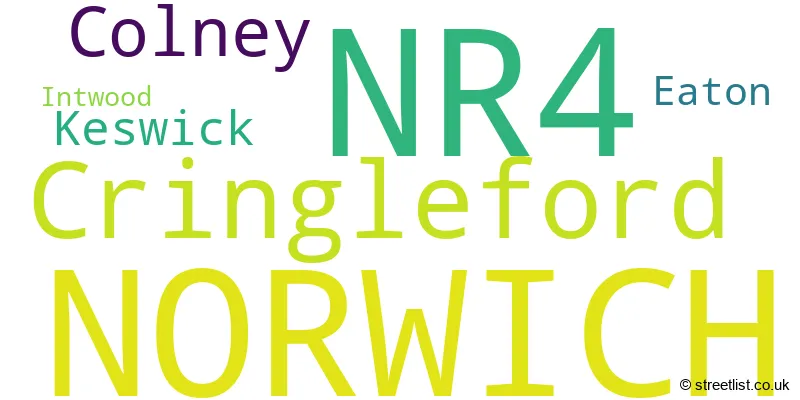 A word cloud for the NR4 postcode