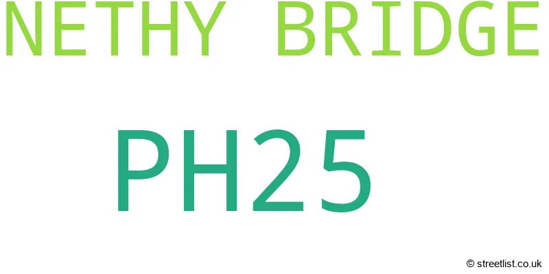 A word cloud for the PH25 postcode