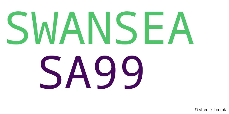 A word cloud for the SA99 postcode